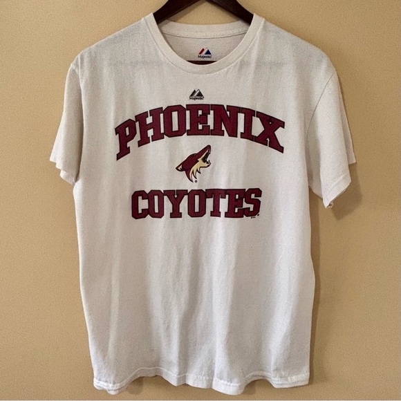 NHL| Vintage Majestic Phoenix Coyotes White Hockey T-Shirt Sz M - Picture 1 of 5
